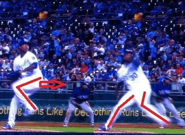 Pitching lower body leg action image