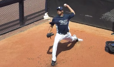 Pitching mechanics stride foot contact image