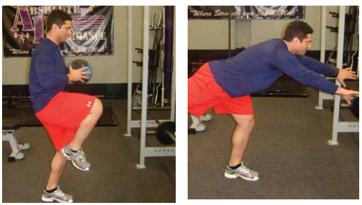 Single leg medicine ball chest toss exercise for pitchers image