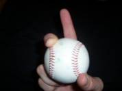 Pitching grip curveball with index finger up image