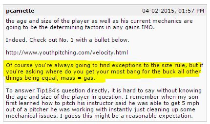 Pitching velocity mass equals gas image
