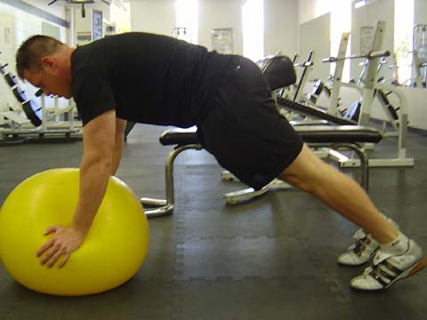 Swiss ball push-ups image