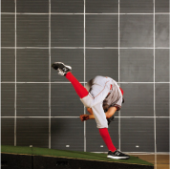 Pitching mechanics following through image